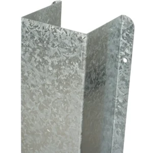 Galvanised downpipe protector 150mm top view showing channel opening