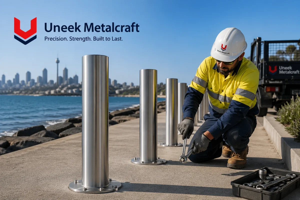 Comparison of stainless steel, galvanised, and powder-coated bollards in coastal and urban environments.