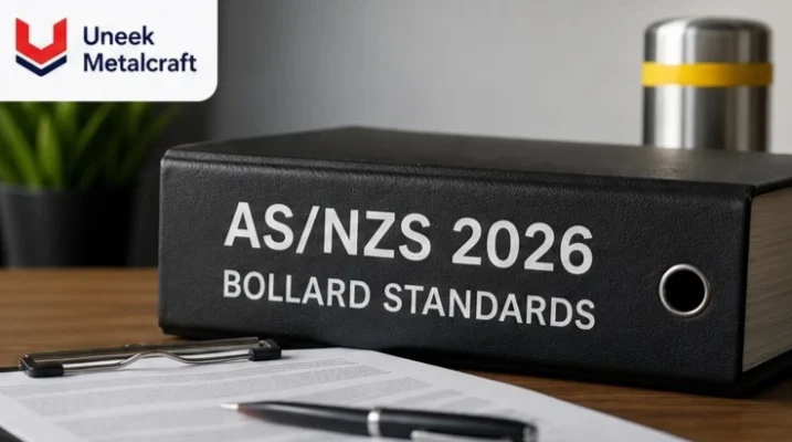 galvanised bollards placement following rules for installing bollards in Australia in an industrial area