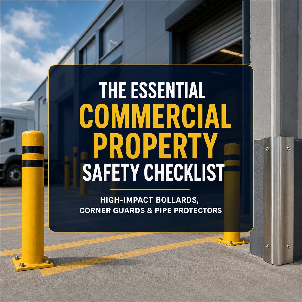 Essential commercial property safety hardware and yellow safety bollards